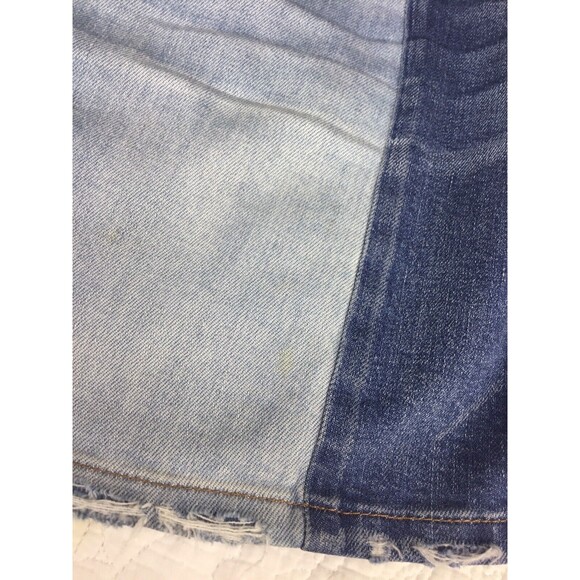 Madewell women skirt Size 27 Pieced McCarren Raw-Hem Jean colorblock  G5928 - Picture 6 of 10